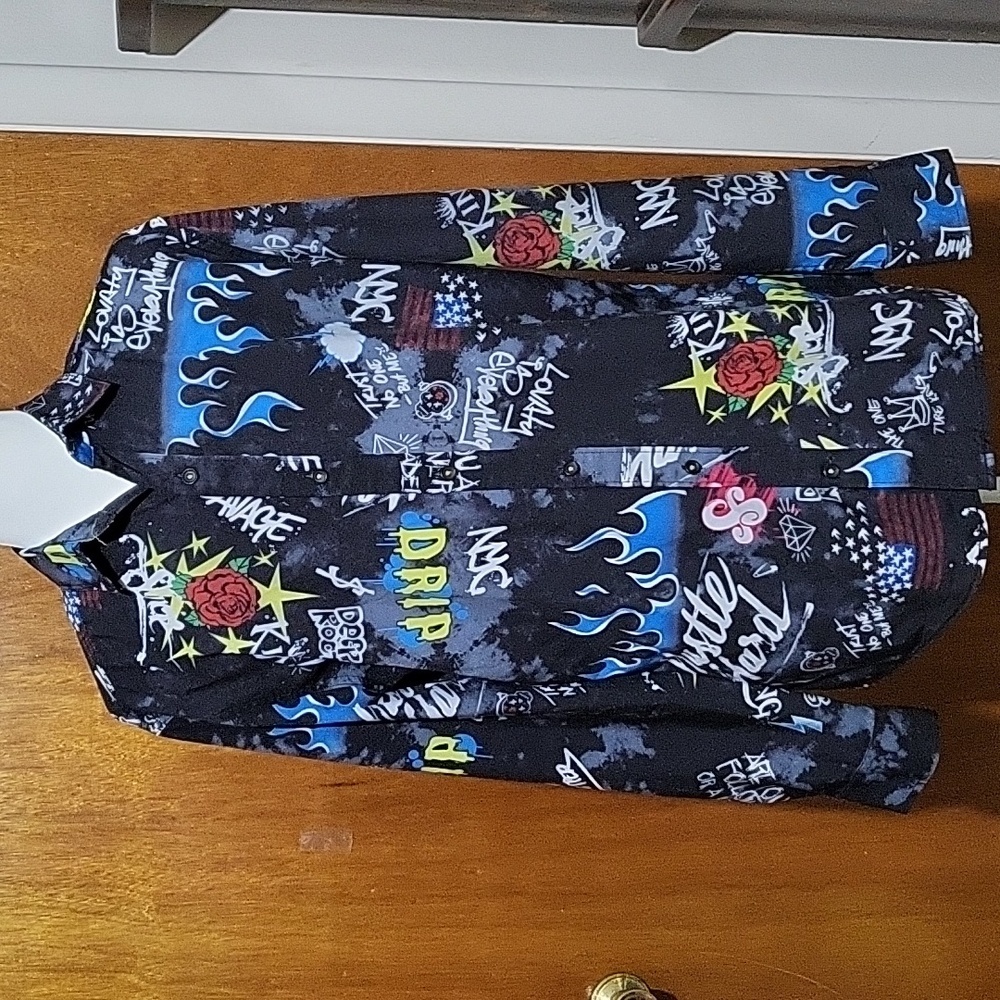 Fresh Prince Of Belair Graffiti Print Long Sleeve Mens Size Small